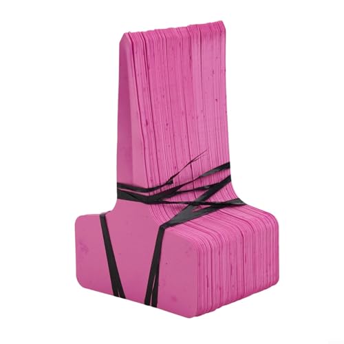 100 etiquetas de plástico para plantas, impermeables, a prueba de putrefacción, resistentes a la corrosión, marcadores tipo T, adecuadas para guardería, jardín y mini invernaderos (rosa)