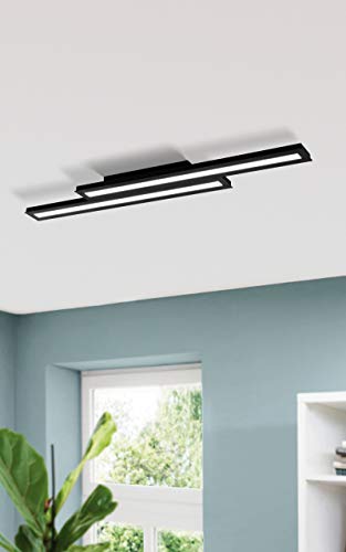 Plafonnier noir minimaliste Eglo 99411 éclairage direct structure métal durable