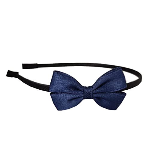 Bandeau classique bleu marine rétro avec petit nœud cheveux fille princesse