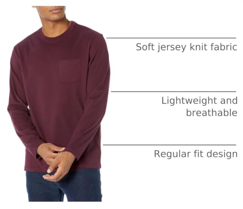Image of Amazon Essentials Men's Regular-Fit Crewneck Long-Sleeve T-Shirt, Casual Cotton Jersey
