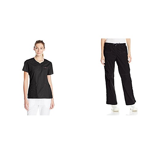 WonderWink womens Top and Bottom medical scrubs apparel sets, Black, Medium US