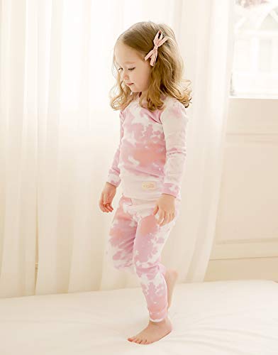 VAENAIT BABY Kids Junior 100% Cotton Sleepwear Pajamas 2pcs Set Tiedye-Milkpurplepink-251 L