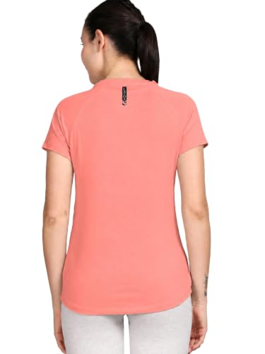 Image of Lavos Women's Regular Fit T-Shirt with Half Sleeve Round Neck, Bamboo & Cotton Gym, Yoga and Sports Wear for Women