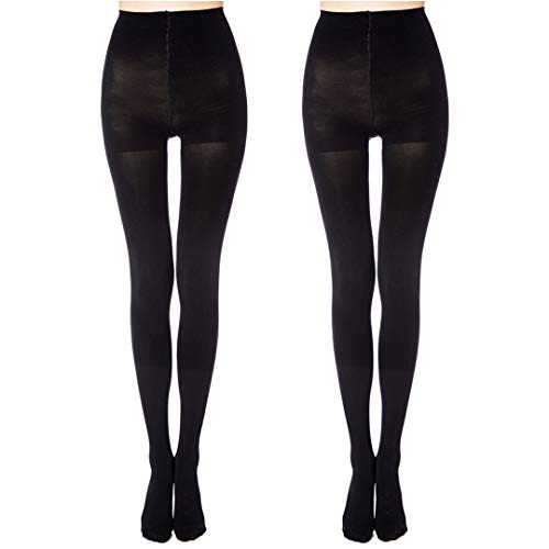 MANZI 1-3 Paar Super Weiche Mode Damen Bequem Strumpfhose 70 Den, 2 Paar Schwarz, XL Cover