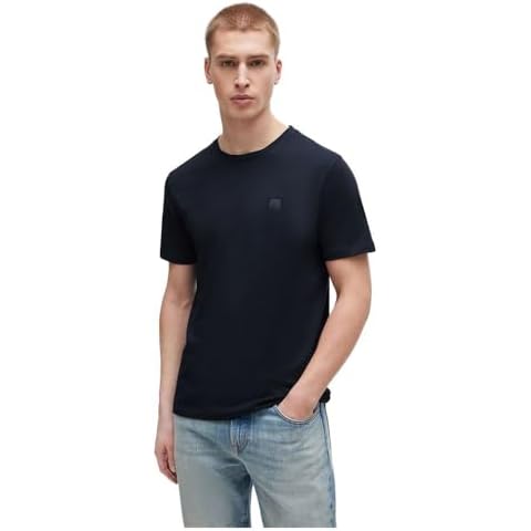 BOSS Men's Cotton Jersey Logo-Patch T-Shirt Cover