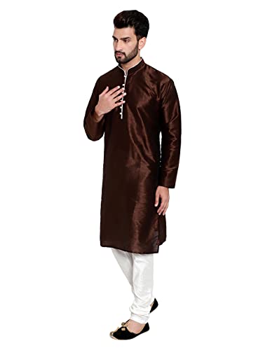 Image of HUZUR Mens Silk 6 Loop Kurta Pajama