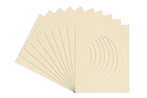 Fresh Linen Canvas Acid Free 8.5x11 Oval Picture Frame Mat with White Core Bevel Cut for 6x8 Pictures - Fits 8.5x11 Frame - Pack of 1 Matboard Show Kit With Acid Free Backing & Clear Bag