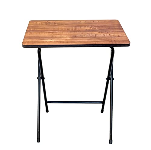 Image of ANEXO Metal Folding Computer Work from Home Table for Laptop Study Office Foldable Desk (Teak)