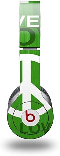 Skin Decal Wrap Works with Original Beats Solo HD Headphones Love and Peace Green Skin Only (Headphones NOT Included)