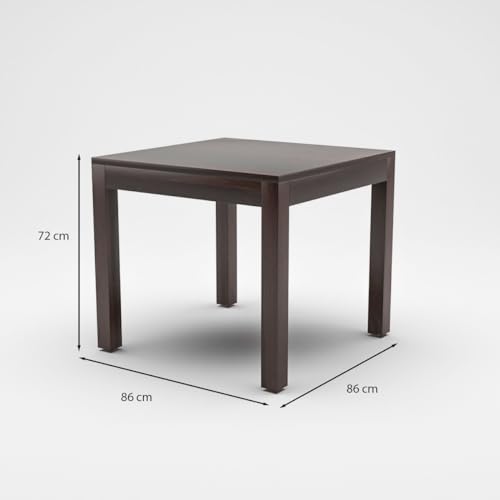 Image of Solid Sheesham Wood 2 Seater Dining Table Set with Cushioned Chairs for Dining Room | Living Room | Home & Office | Hotels Restaurant & Cafe (2 Seater, Walnut B)