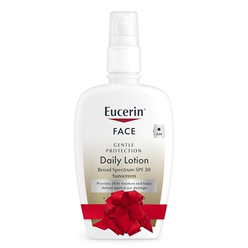 Eucerin Daily Protection Face Lotion with Broad Spectrum SPF 30 Sunscreen, Face Sunscreen Moisturizes and Helps Protect Sensitive, Dry Skin, Fragrance Free, 4 Fl Oz (Packaging May Vary)