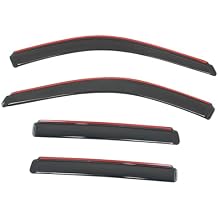 Window Rain Guards, Compatible with 2011-2021 Jeep Grand Cherokee & 2022 Grand Cherokee WK, Slim in-Channel Style Smoke/Tinted Acrylic, 4PCS, Side Window Deflectors