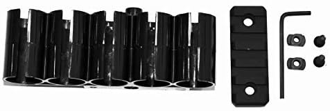 Trinity Ammo Pouch with Rail Base Mount Shell Holder Kit Black Shells Carrier Hunting Accessory Holder 12 Gauge Tactical Shell Pouch Ammo Shell Round slug Carrier Reload Single Rail Mount.