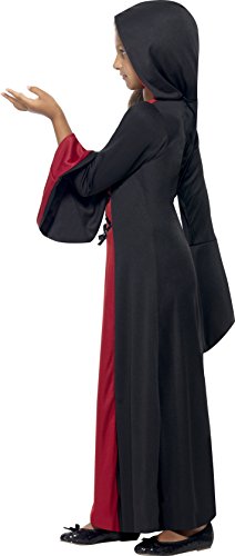 Vamp Costume, Red & Black, Hooded Dress with Lace-Up Detail, (M)