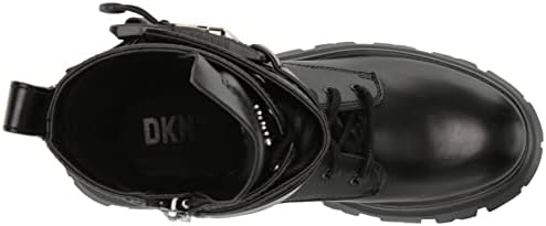 DKNY Women's Lace-up Lug Sole Combat Boot Fashion, Black, 11 | Image 4