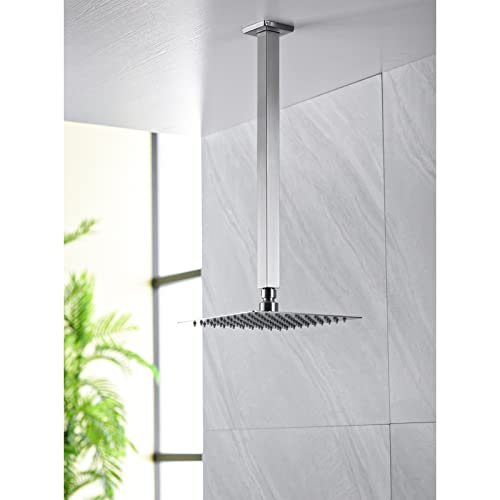 Anpean 16 Inch Square Ceiling Mounted Shower Arm And Flange, Brushed Nickel #TOP1