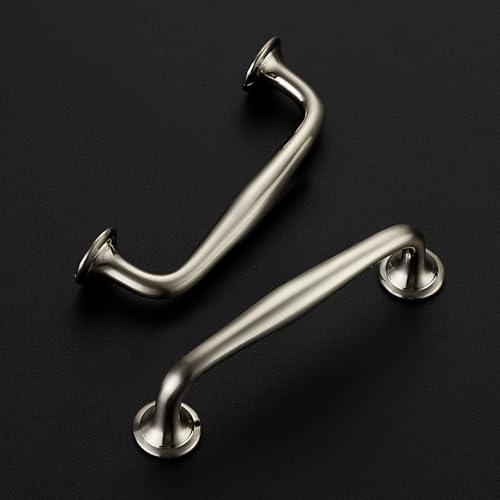 Image of Ravinte 5 Pack 3-3 /4 Inch Brushed Nickel Kitchen Cabinet Handles Solid Zinc Alloy Cabinet Pulls Cupboard & Drawer Handles