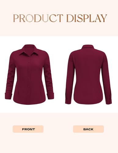 Image of IN'VOLAND Women Plus Size Button Down Shirts Long Sleeve Office Work Blouse