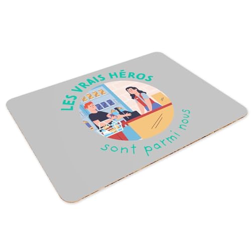 Sets de table en liège gris grand format qualitatif pour hôtesse et caissière - 3