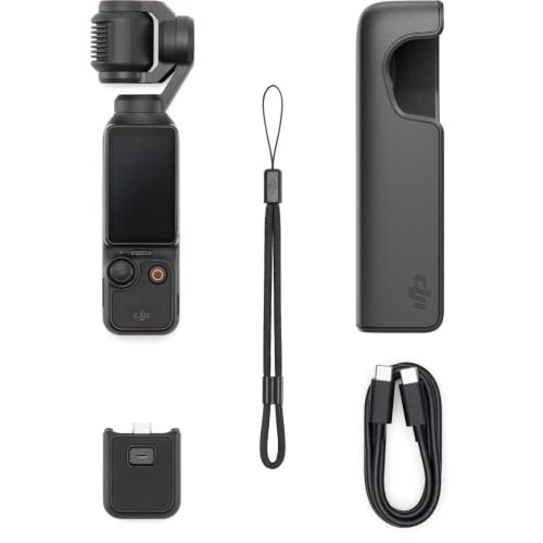Image of DJI Osmo Pocket 3 with DJI Mic Mini Clip-On Transmitter + Accessories Including a 128GB Memory Card + Selfie Stick + Camera Case + More