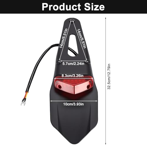 Image of STHIRA Rear Fender LED Brake Red Tail Light Lamp with Bracket for Off-Road Motorcycle Motocross Dirt Bike, LED Wiring Brake Light for Motorbike Scooter, Motorcycle Modification Accessory