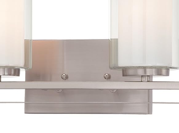 Image of Minka Lavery 6104-84 Parsons Studio Vanity Bath Light, 4-Light, 400 Total Watts, 32.5-in H x 8.75-in W, Brushed Nickel