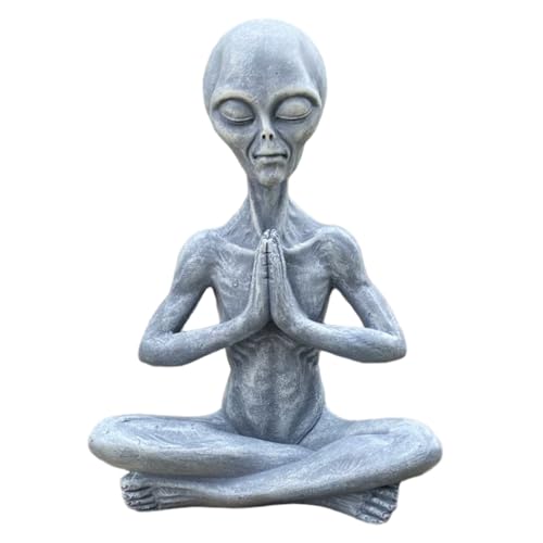 Statue Extraterrestre décorative en résine grise pour étagère unique - 2