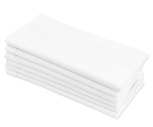 Servilletas de algodón blancas cuadradas 18x18 pulg, pack 6 miniatura 1