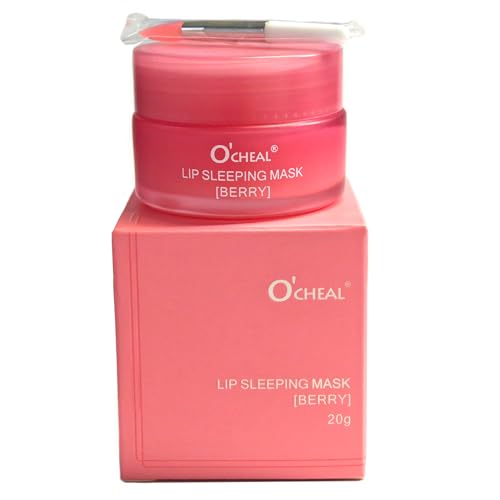 Lip Sleeping Mask, Lip Sleep Mask Overnight Lip Skincare Lip Oils, Lip Moisturiser for Dry Chapped Peeling Cracked Lips Fades Lip Lines, Lip Balm for Moisture Lip Care (Beere)