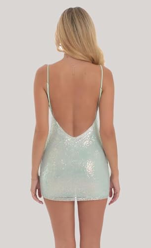 Sparkly Sequin Homecoming Dresses for Teens Spaghetti Strap Mini Bodycon Tight Cocktail Party Gown4