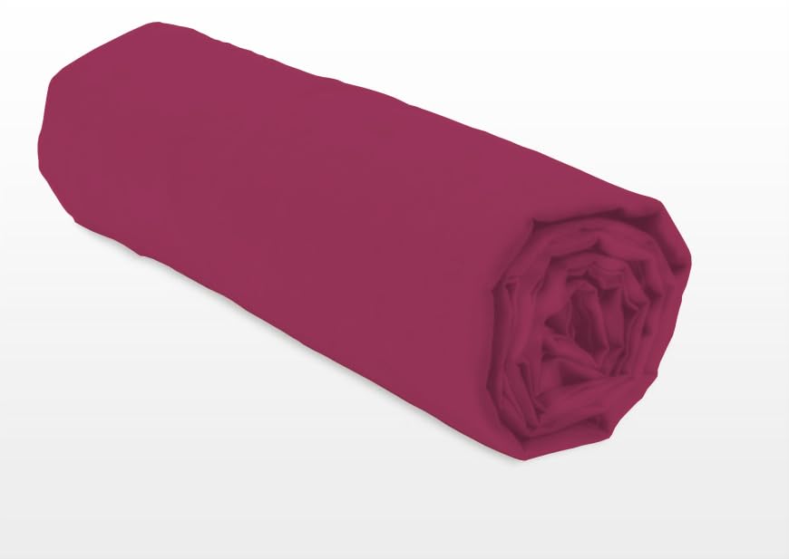 HOME LINGE PASSION, Baikal Fuchsia Fitted Sheet, 160 x 200 cm + 35 cm, 100% Cotton, 57 Thread Count, Oeko-TEX Label - Image 4