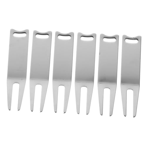 HONMEET 6Pcs Metal Golf Divot Repair Tools Portable Lawn Fixer Ball Marker Durable Golf Accessories for Easy Turf Repair for Golf Enthusiasts