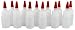 Pinnacle Mercantile Small 1 ounce 12-Pack Plastic Squeeze Bottles with Red Tip Caps Great for Travel, Arts, Crafts, Vape Juice, Oil, Glue Empty