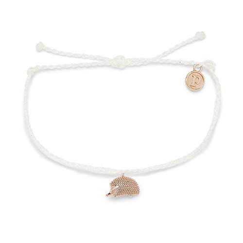 Pura Vida Silver or Rose Gold Hedgehog Bracelet - 100% Waterproof, Adjustable Band - Plated Brand Charm