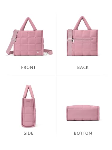 Image of WESTBRONCO Puffer Crossbody Bags for Women Quilted Tote Bag Puffy Weekender Overnight Bag Nylon Shoulder Handbag