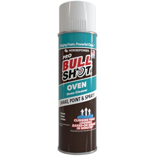 Bull Shot Oven Pro AS SEEN ON TV Cling Foam Melts Away Baked-On Grease Char & Food In Minutes Professional Strength Shake Point & Spray Made in the USA Ovens Racks Drip Pans & Broilers