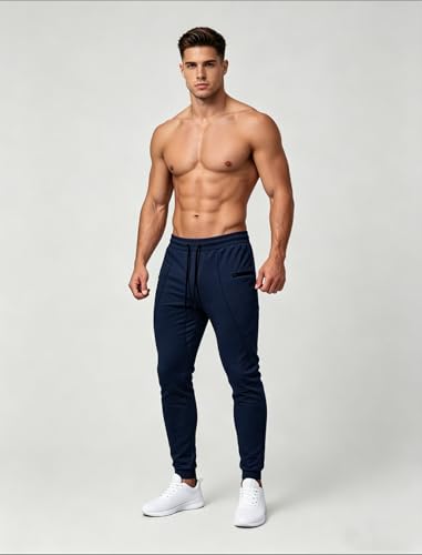 Image of Mens Slim Fit Joggers Tapered Sweatpants for Gym Running Athletic