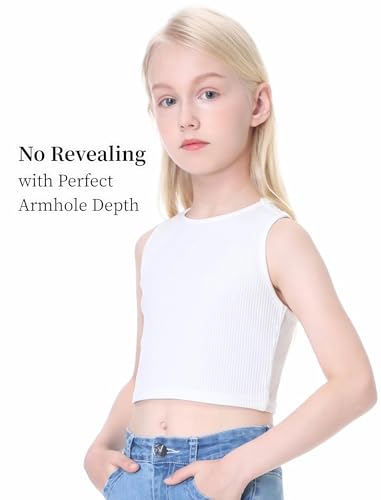 Image of EXARUS Girls Crop Tank Top Dance Hip Hop Outfits Cheer Cropped Top