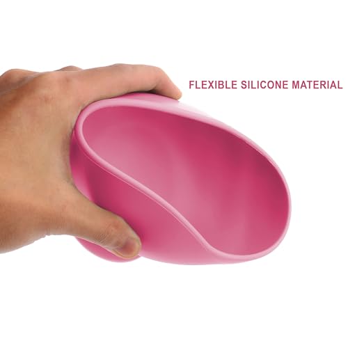 Image of TONY STARK Silicone Unbreakable Baby Bowl & Handle Spoon - Suction Design, Non-Slip, BPA Free, Dishwasher & Microwave Safe (Pink, 1 Set)