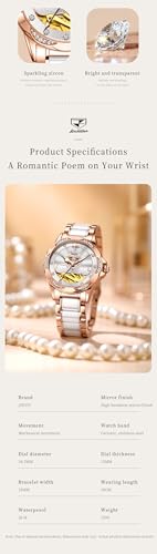Image of OLEVS Women Watches White Self Winding Automatic Watch Fashion Dress Diamond Mechanical Waterproof Luxury Gift Female Wrist Watch