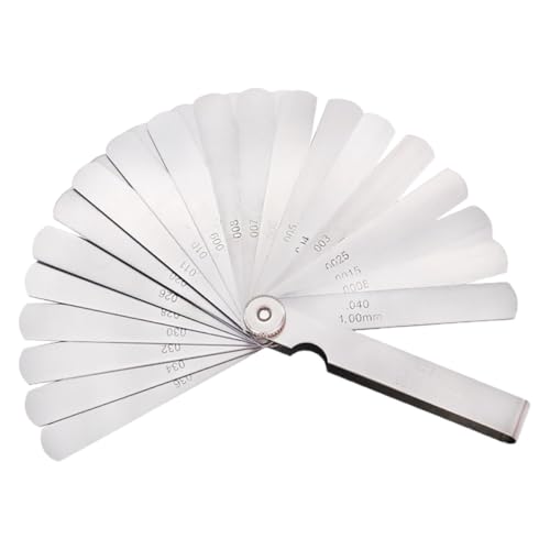 GRIRIW Stainless Steel Feeler Gauge 32-Blade Thickness and Gap Measuring Tool 0.02-1.0mm Precision Metric and Standard Blades for Industrial Inspection