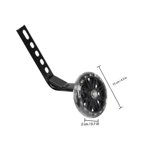 Ruedas auxiliares Abaodam de 12 a 20 pulgadas, resistentes al desgaste, con luz intermitente negra, para bicicletas, 2 piezas, accesorios de reemplazo para equilibrio y seguridad miniatura 2