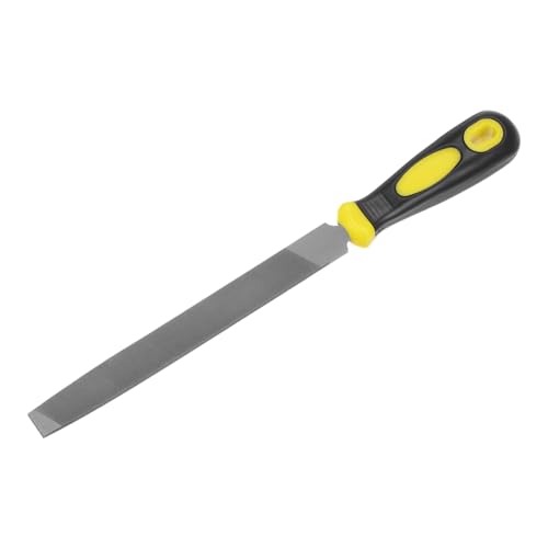 Image of HARFINGTON Horseshoe File 6 Inch 3mm High Carbon Steel Single Cut Flat Hand Rasp File with Plastic Handle for Deburring and Removing Material