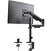 ErGear Brazo de monitor único, soporte de monitor de escritorio ajustable para pantallas de 13-34 pulgadas, hasta 19.8 libras, estabilidad mejorada con abrazadera C integrada, gestión de cables