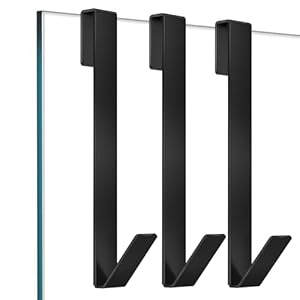 Douchedeurhaken 10 inch, douchehaken voor handdoeken, zwaar belastbare, boorvrije verlengde douchehanddoekhaken voor badkamer frameloze glazen douchedeur, over de deur handdoekhaken 3 verpakkingen