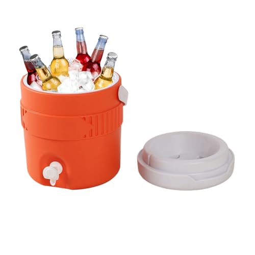 Caraffa refrigerante da campeggio - Distributore d'acqua da 3,8 litri, stoviglie isolate in modo sostenibile, contenitore per bevande facile da trasportare | Scalda per bevande creativa per feste