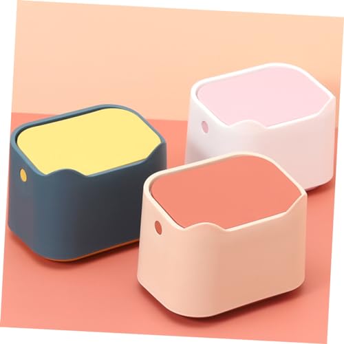 Mini caneca de basura rectangular con tapa para escritorio miniatura 6