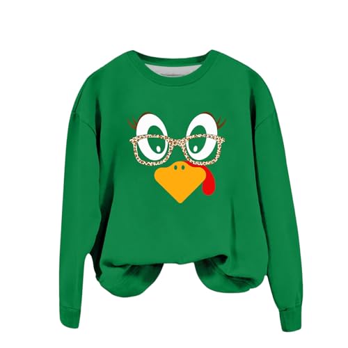 Sweat-shirt col rond dinde mignonne idéal pour automne et cocooning