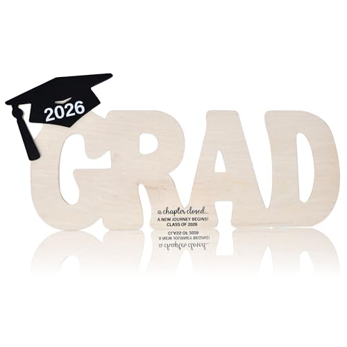 Wood Graduation Signature Sign 2026 Large 17 x 8 Grad Guest Book Alternative Wooden Graduation Table Decor for Party Seniors Class of 2026 Gifts Keepsake