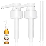 Dosierpumpe Sirup, 2 Stuck Pumpspender Set, Wiederverwendbar Pumpenspender für Glaskannen oder Plastikflaschen, Kompatibel 1L Monin Sirup Pumpe,Einmal Drücken 10 ml